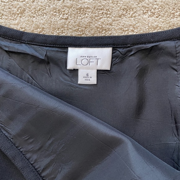 ANN TAYLOR LOFT black wool skirt - Picture 4 of 10